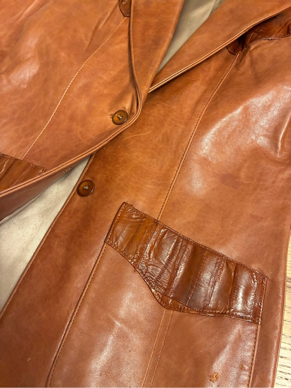vintage STETSON womens Leather & Snakeskin western Blazer Jacket - Picture 3 of 10